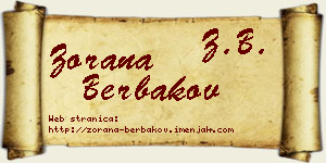 Zorana Berbakov vizit kartica